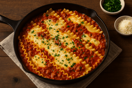 Lasanha de Frigideira - Jantar Rápido, Cremoso e Sem Forno!
