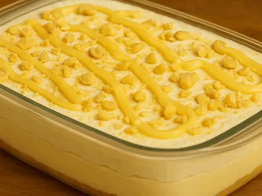 Sobremesa cremosa - Pavê Cremoso de Amendoim para o Café e Lanches Especiais